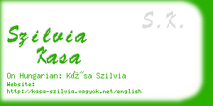 szilvia kasa business card